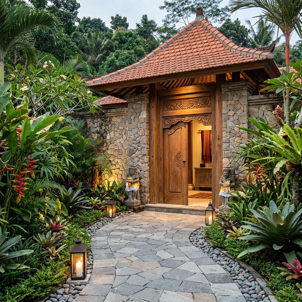 Luxury Bali Villa entrance pathway